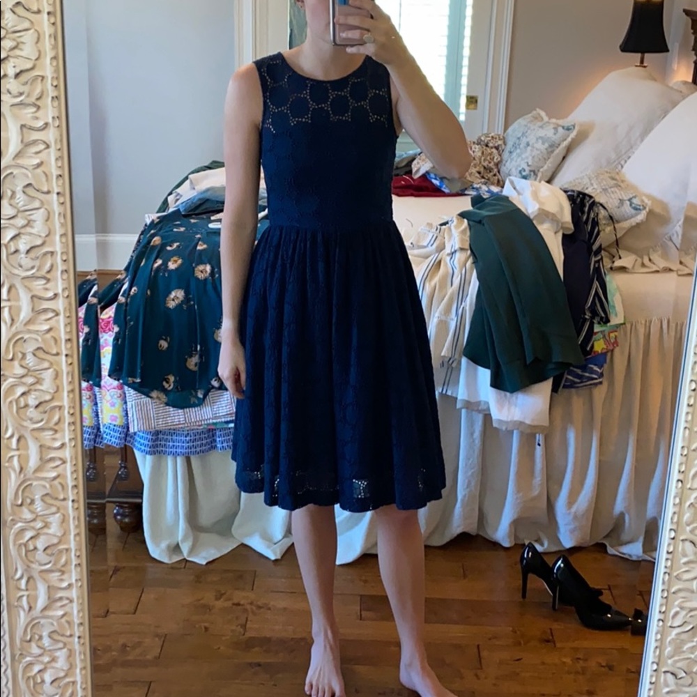 Navy blue lace dress